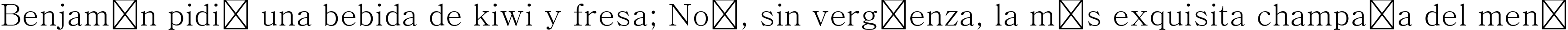 Пример написания шрифтом Adobe Myungjo Std M текста на испанском