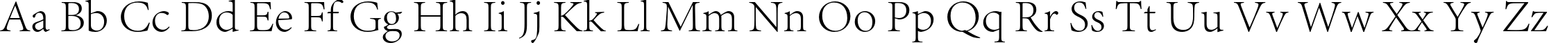 Пример написания английского алфавита шрифтом Adobe Song Std L