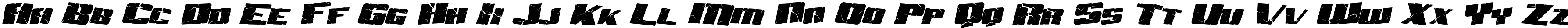 Пример написания английского алфавита шрифтом Aftershock Debris Italic