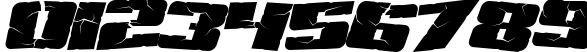 Пример написания цифр шрифтом Aftershock Debris Italic