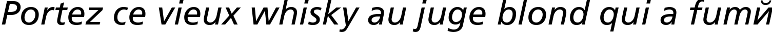 Пример написания шрифтом AG Foreigner Italic Medium текста на французском