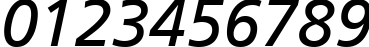 Пример написания цифр шрифтом AG Foreigner Italic Medium