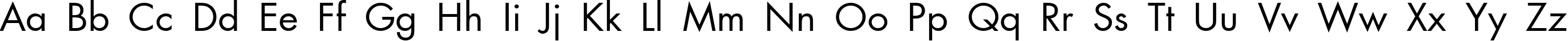 Пример написания английского алфавита шрифтом AG_Futura
