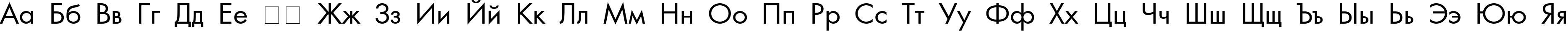Пример написания русского алфавита шрифтом AG_Futura
