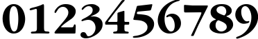 Пример написания цифр шрифтом AG_Garamond Bold