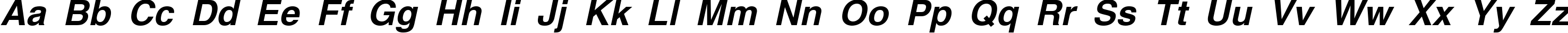 Пример написания английского алфавита шрифтом AG_Helvetica Bold Italic
