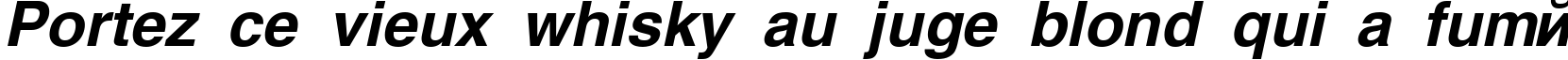 Пример написания шрифтом AG_Helvetica Bold Italic текста на французском