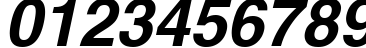 Пример написания цифр шрифтом AG_Helvetica Bold Italic
