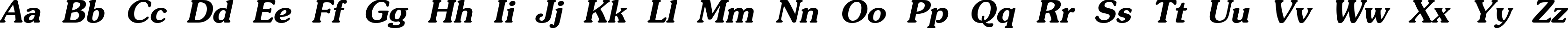 Пример написания английского алфавита шрифтом AG_Souvenir Bold Italic
