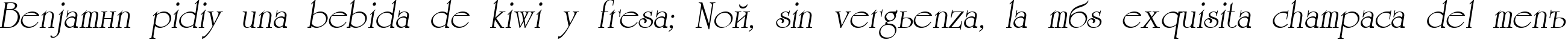 Пример написания шрифтом AG_University Italic текста на испанском