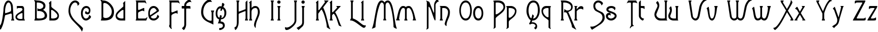 Пример написания английского алфавита шрифтом Agatha-Modern