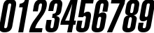 Пример написания цифр шрифтом AGLettericaUltraCompressed Oblique