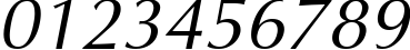 Пример написания цифр шрифтом AGOptCyrillic Normal-Italic