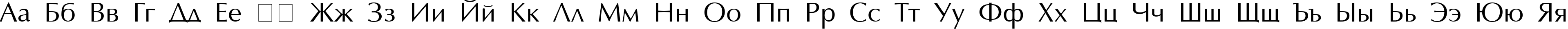 Пример написания русского алфавита шрифтом AGOptimaCyr Roman