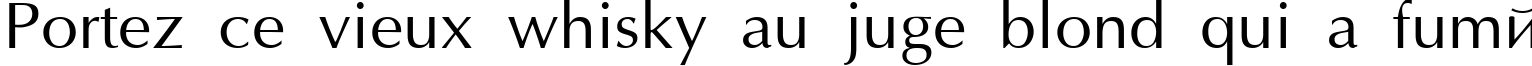 Пример написания шрифтом AGOptimaCyr Roman текста на французском