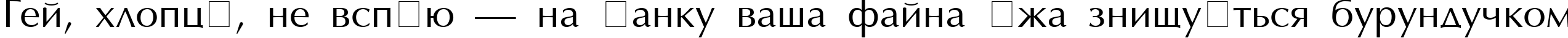 Пример написания шрифтом AGOptimaCyr Roman текста на украинском