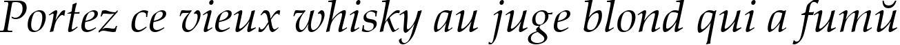 Пример написания шрифтом AGPalatial Italic текста на французском