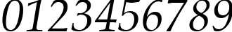 Пример написания цифр шрифтом AGPalatial Italic