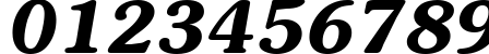 Пример написания цифр шрифтом AGPresquire Bold Oblique