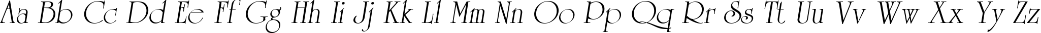 Пример написания английского алфавита шрифтом AGReverance Oblique
