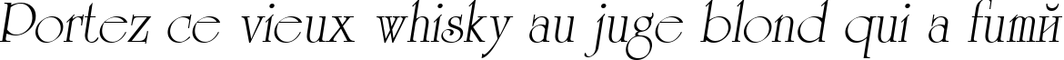 Пример написания шрифтом AGReverance Oblique текста на французском