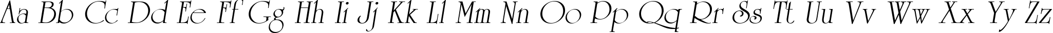 Пример написания английского алфавита шрифтом AGReverence Oblique