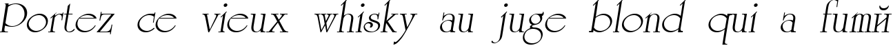 Пример написания шрифтом AGReverence Oblique Medium текста на французском