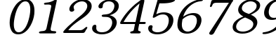 Пример написания цифр шрифтом AGSouvenirCyr Italic