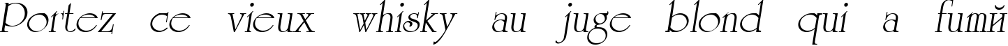 Пример написания шрифтом AGUniversityCyr Oblique Medium текста на французском