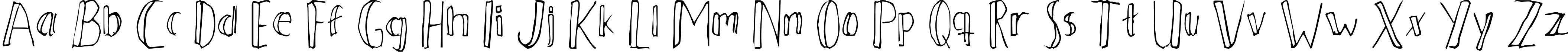 Пример написания английского алфавита шрифтом Ahnberg