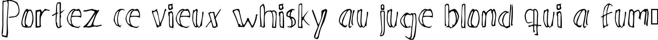 Пример написания шрифтом Ahnberg текста на французском