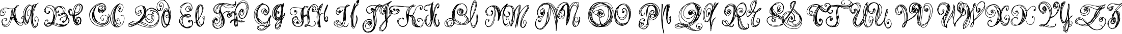 Пример написания английского алфавита шрифтом Airy