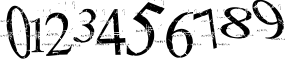 Пример написания цифр шрифтом akoom
