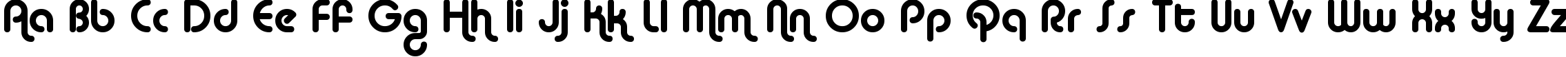 Пример написания английского алфавита шрифтом Alba
