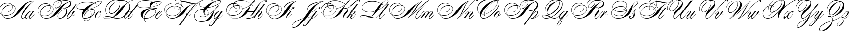 Пример написания английского алфавита шрифтом Alexandra Script