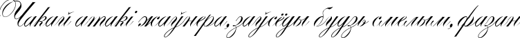 Пример написания шрифтом Alexandra Script текста на белорусском