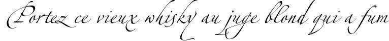 Пример написания шрифтом Alexandra Zeferino One текста на французском