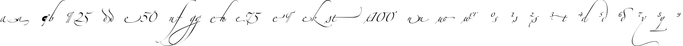 Пример написания английского алфавита шрифтом Alexandra Zeferino Ornamental