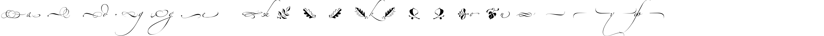 Пример написания русского алфавита шрифтом Alexandra Zeferino Ornamental