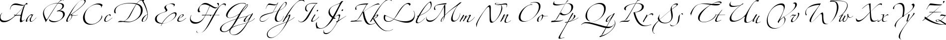 Пример написания английского алфавита шрифтом Alexandra Zeferino Three