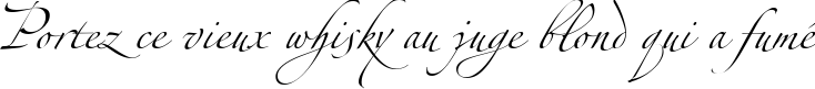 Пример написания шрифтом Alexandra Zeferino Three текста на французском