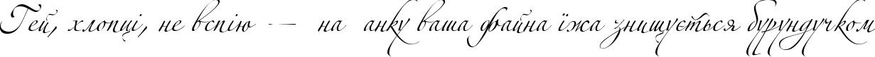 Пример написания шрифтом Alexandra Zeferino Three текста на украинском