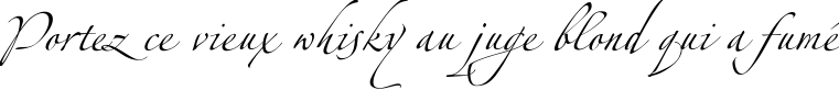 Пример написания шрифтом Alexandra Zeferino Two текста на французском