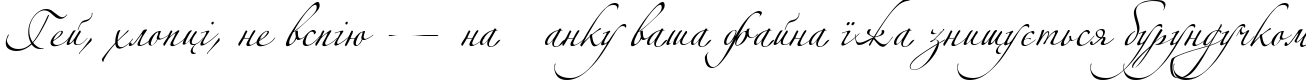Пример написания шрифтом Alexandra Zeferino Two текста на украинском