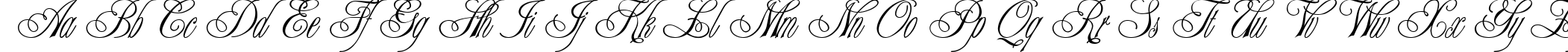 Пример написания английского алфавита шрифтом Alexei CopperplateITC-Normal