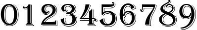 Пример написания цифр шрифтом Algerian