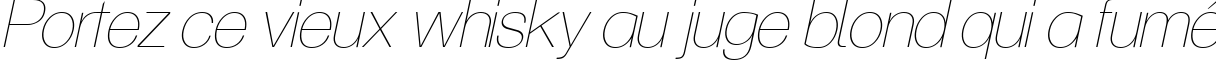 Пример написания шрифтом Aliquam Ultralight Italic текста на французском