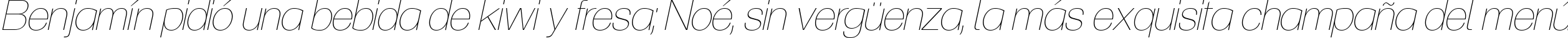 Пример написания шрифтом Aliquam Ultralight Italic текста на испанском