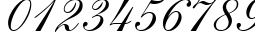 Пример написания цифр шрифтом Allegretto Script One