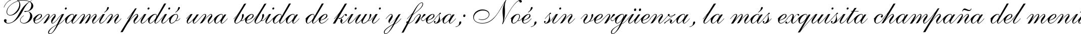 Пример написания шрифтом Allegretto Script One текста на испанском